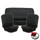 Tmi Black Basketweave Vinyl Hog Ring Seat Cover Set For 1958 To 1964 Beetle For All Three Seats