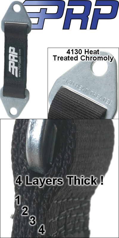 Usa Made 16 Inch Long 4 Ply Black Suspension Limiting Strap With 9/16 Bolt Holes 10000 Pound Webbing